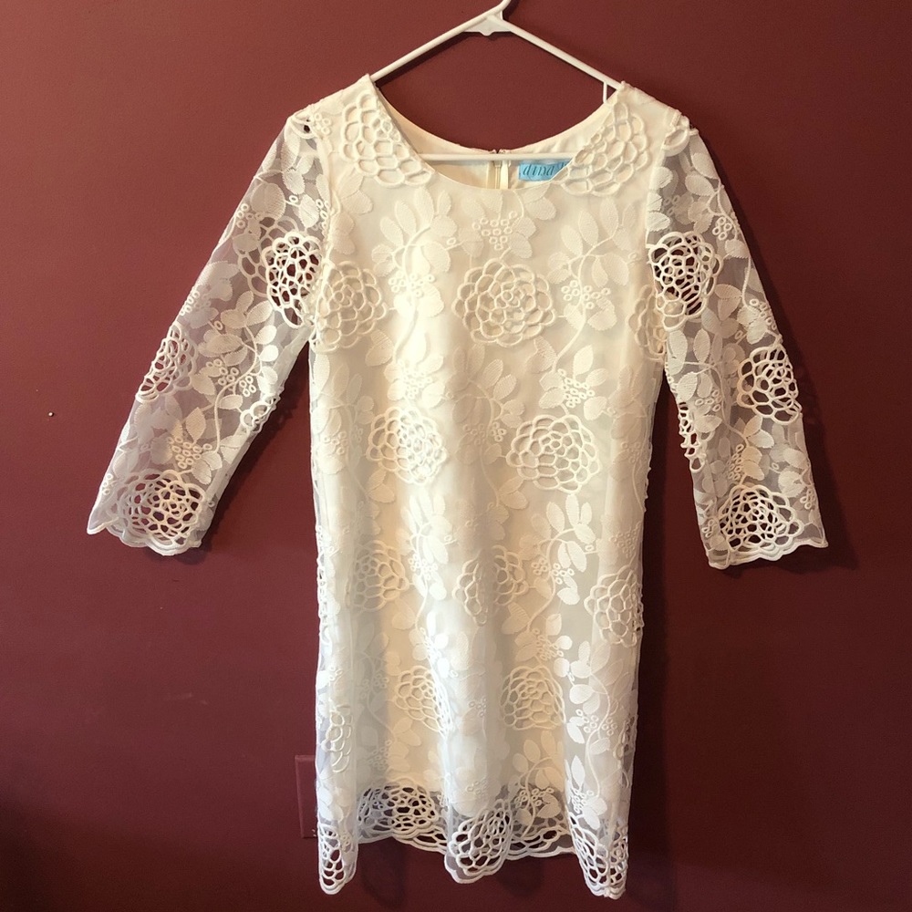 White floral lace bridal dress 🌿🤍